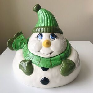Vintage 1995 Winter Snowman Cookie Jar